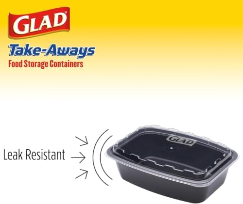 Glad Take-Aways 38 oz Food Storage Containers, 90 Pack, Snap-Seal Lids, Made in North America, Microwave, Freezer & Dishwasher Safe - Image 5