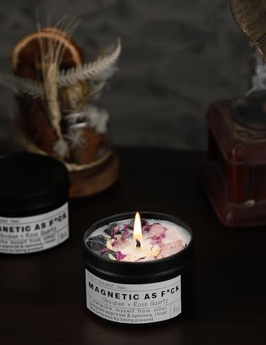 Magnetic AS F*CK, Hande Made Chakra Candle, Magic Attraction, Manifestation Crystal, Self Love, Ritual Meditation (8oz). - Image 5