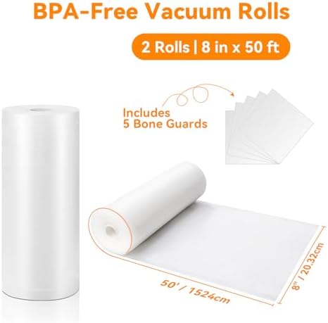 Wevac Vacuum Sealer Bags for Food 8x50 2 Rolls, Fit Food Saver Machines - Image 2