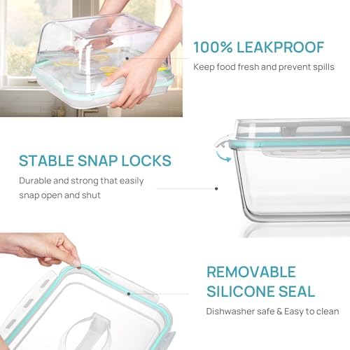Vtopmart 220oz + 76.4oz Extra Large Glass Storage Containers Set - Image 7