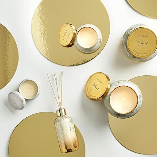 Capri Blue Glimmer Mini Tin - Volcano Scented Candle with Mini Tin Candle Holder - Soy Wax Blend - White and Gold (3 oz) - Image 4