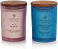 Chesapeake Bay Candle Medium Jar Candles | Joy + Laughter (Cranberry Dahlia) and Confidence + Freedom (Oak Moss Amber) 2 Count Home Décor by ChesapeakeBayFragrance
