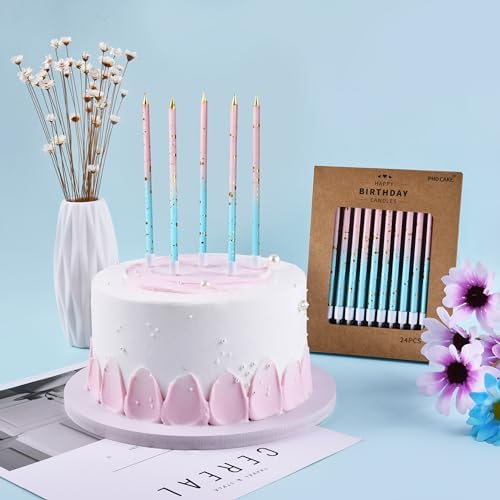 PHD CAKE Pink Blue Gold Long Thin Birthday Candles, Cake Candles, Birthday Parties, Wedding Decorations, Party Candles - Image 5