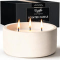 Viyffo 20oz Large Fall Scented Candle – Coconut Vanilla, 3 Wick Non Toxic Soy Candle, Ivory White Ceramic Jar, Luxury Home Fragrance, Elegant Room Décor & Premium Birthday Gift by Viyffo