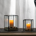 yshengood Hurricane Candle Holder Set of 2 Pcs, Black Candle Holder for Pillar Candle by yshengood