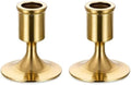 Romadedi Gold Candlestick Candle Holders for Taper, 2 PCS Gold Brass Color Candle Stick Candle Holder for Table Centerpiece, Wedding Reception, Festive Christmas Mantel Decoration or Home Decor by ROMADEDI