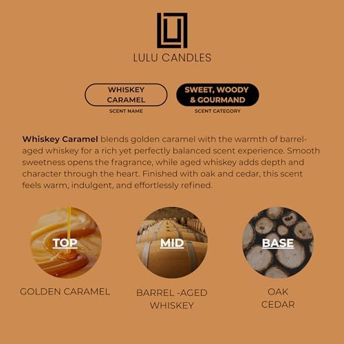 Lulu Candles | Whiskey Caramel | Smells Woody & Sweet | Luxury Scented Soy Jar Candle | Hand Poured in The USA | Highly Scented Long Lasting (9 Oz.) - Image 4
