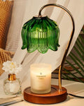 Funistree Green Candle Warmer Lamp with Timer, Dimmable Flower Candle Lamp Warmer, Vintage Christmas Birthday Gifts for Women, Mom, Female Friend, Aromatic Candle Light for Yankee Candles by Funistree