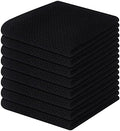 Homaxy 100% Cotton Waffle Weave Kitchen Dish Cloths 8-Pack, Black by Homaxy