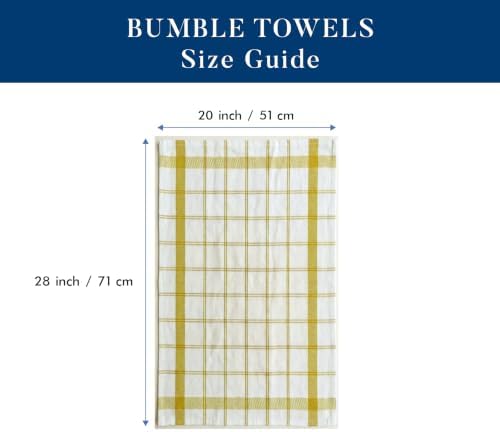 Premium Kitchen Towels 6 Pack 100% Cotton, 20"x28" Dish Towels Lime Check - Image 2