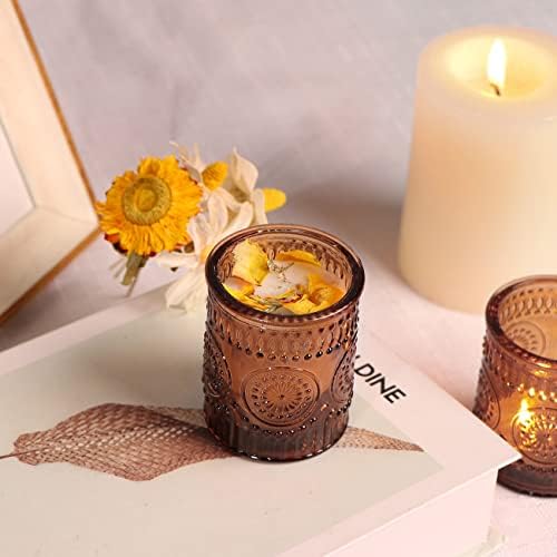 24 Pcs Amber Votive Tealight Candle Holders, Fall Christmas Decorations - Image 6