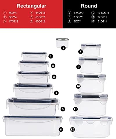 FOOYOO 56 Pcs Large Food Storage Containers Set with Lids (28 Containers + 28 Lids), Airtight Plastic Storage Containers for Pantry & Kitchen Organization, BPA-Free, Leak-Proof - Image 2