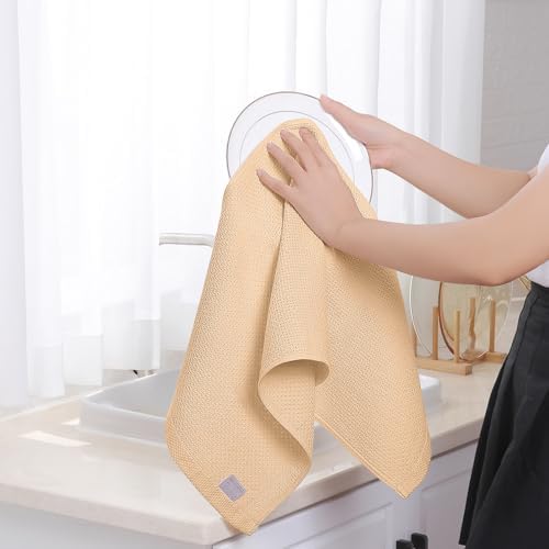 Homaxy 100% Cotton Waffle Weave Kitchen Dish Towels 12-Pack, Apricot - Image 4