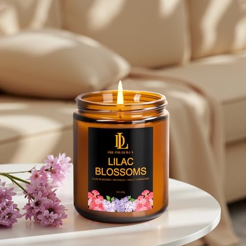 Lilac Blossom Scented Candles, Lilac Blossom Candle, Aromatherapy Candle Gifts for Women, Soy Candles for Home Scented, 7oz 50 Hours Burn, Home Décor - Image 4