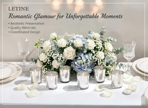 LETINE 6pcs Silver Votive Candle Holders – Standard Votive Size for Regular Votive Candles– Tea Light Candles Holder for Home Decor, Garden Party Decorations, Engagement Table Decorations - Image 5