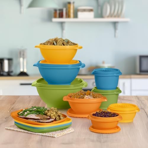 Tupperware Heritage 20-Piece Retro Set (4 Plates, 8 Containers, 8 Lids) - Image 6