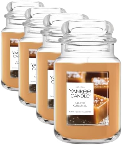 Yankee Candle Salted Caramel Scented Candle, 22oz Large Jar (Pack of 4) by YankeeCandle