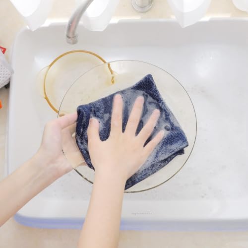Homaxy 100% Cotton Waffle Weave Kitchen Dish Cloths 8-Pack, Dark Navy - Image 4