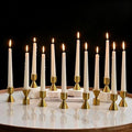 NUPTIO Brass Candlestick Holders Bulk: Solid Aluminum Taper Candleholders by Nuptio