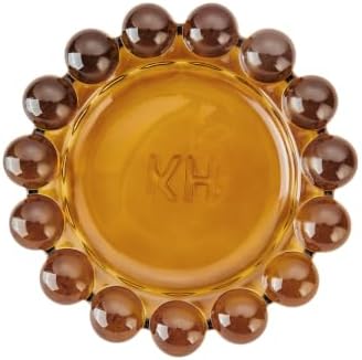 khtumeware Large Amber Bubble Glass Candle Dish – Modern Clear Glass Candle Holder for Tealights & Diffusers, Decorative Tray for Home & Tabletop Decor（1 Pack） - Image 3