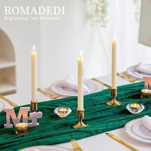 Romadedi Gold Candlestick Candle Holders for Taper, 2 PCS Gold Brass Color Candle Stick Candle Holder for Table Centerpiece, Wedding Reception, Festive Christmas Mantel Decoration or Home Decor - Image 2