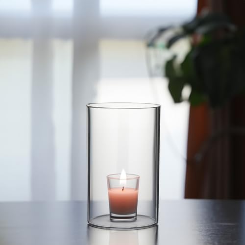 WGVI Hurricane Candle Holder Sleeve, Wide 6", Height 10", Clear Glass Cylinder Candleholder, Chimney Tube, Open Ended Candle Shade, 6 Pieces Bulk by WGVInternational-OpusGlassware