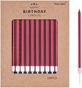 PHD CAKE Red Long Thin Metallic Birthday Candles, Cake Candles, Birthday Parties, Wedding Decorations, Party Candles by PHDCAKE