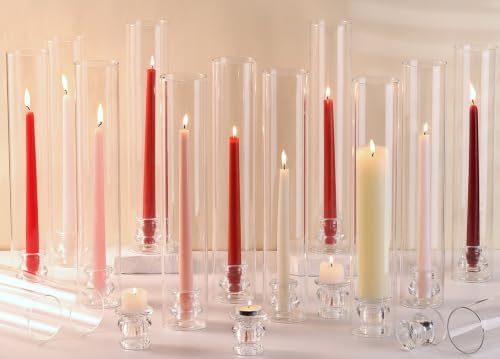 Volens Hurricane Glass Candle Holders- Set of 36 Candlestick Holders 14" H by VolensLightUpYourLife