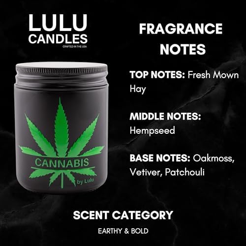 Lulu Candles Cannabis Scented Soy Jar Candle, 8 Oz. Mason Jar - Image 3