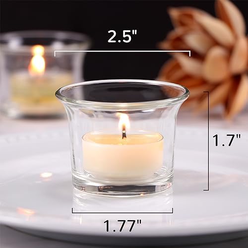 Letine 36-Pack Clear Glass Tealight Candle Holders - Thick Sturdy Votive/Tealight Holders Bulk for Wedding, Party, Home Decor | Perfect Replacement for Wall Sconces, Candelabras & Fireplace Screens - Image 2