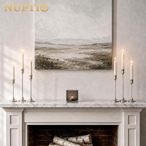 NUPTIO Candlestick Holders Vintage Decor: Silver Taper Candle Stick Holder - Image 7