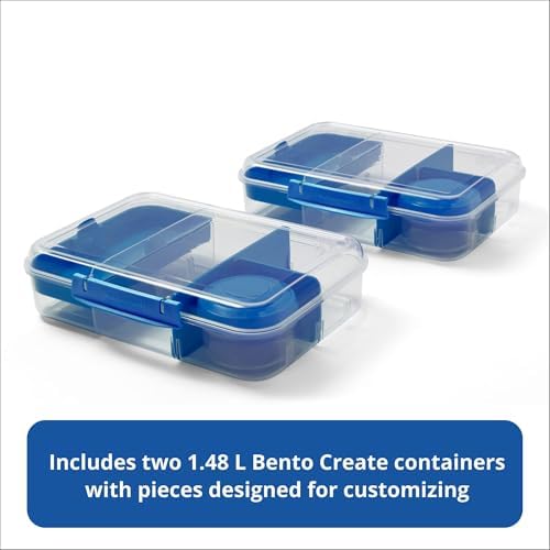 Rubbermaid Pack & Go 1.48 L Bento Create, 2-Pack, Meal Prep Containers with Compartments and Dividers - Image 6
