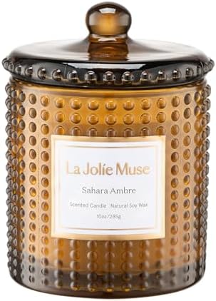 LA JOLIE MUSE Sahara Amber Scented Candles for Home, Natural Soy Wax 55 Hrs by LaJol%C3%ADeMuse