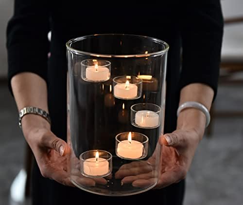 Glass Cylinder Hurricane Candle Holder for Tea Light Pillar Candle Holders Table Centerpiece, Clear Decorative Geometric Candle Holder for Wedding, Party(No.02) - Image 3