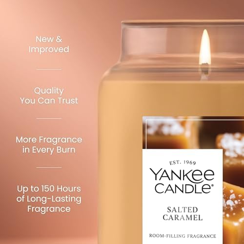 Yankee Candle Salted Caramel Scented Candle, 22oz Large Jar (Pack of 4) - Image 3