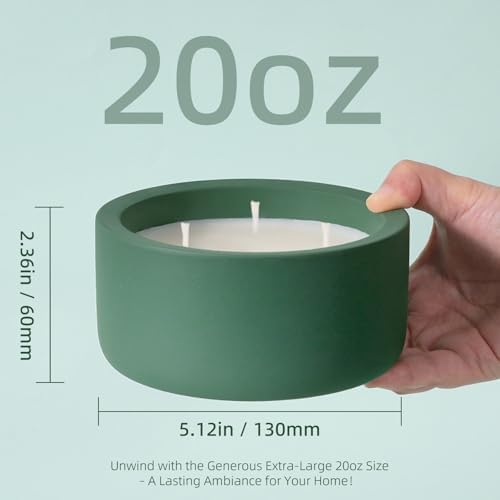 Viyffo 20oz Large Scented Candle - Lemongrass & Bergamot, 3 Wick Home Scented Candle for Women and Men, Non Toxic Soy Candle, Green Ceramic Jar, Luxury Home Fragrance, Room Décor & Birthday Gift - Image 5