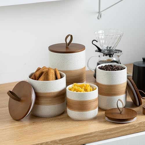 Miamolo Coffee Container with Airtight Lid Ceramic Kitchen Food Storage Jar - Image 4