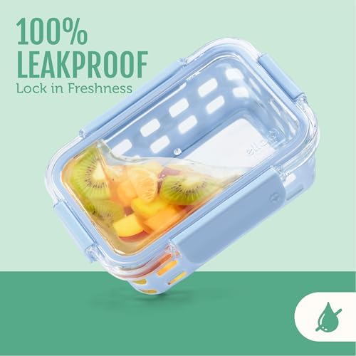 Ello Duraglass 3.4 Cup Glass Meal Prep Containers, Olive Tree,5 Count (Pack of 2) - Image 5