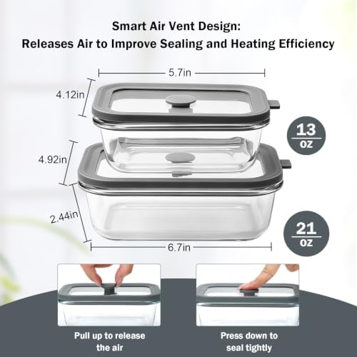 12 Pack Glass Food Storage Containers Set with Glass Lids - Image 2