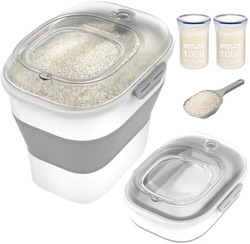 HOYTAMDAR 50Lbs Collapsible Rice Container,Airtight Food Storage container by HOYTAMDARHOMESTORAGE