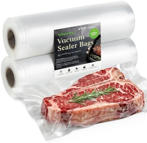 Kitchen Essentials, Vacuum Sealer Bags Rolls, 8in x 20ft, 2 Pack by xinbaolong