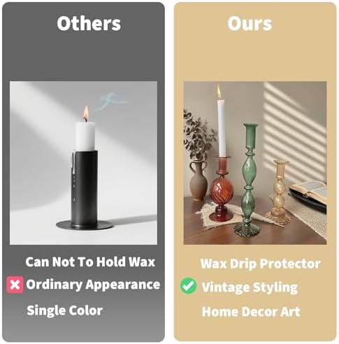 3pcs Glass Candlestick Holders Set of 3 for Decor Fall Taper Candle Stand - Image 6