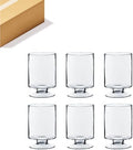 WGVI Clear Glass Pedestal Hurricane Candle Holder, 4.4" W, 5.9" H, Decorative Vase for Pillar Candles, Short Stemmed Candleholder Cylinder, Tabletop Centerpieces, Home Décor, Elegant Design, 6 Pieces by WGVInternational-OpusGlassware