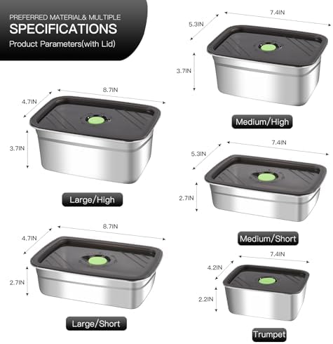 GIUOIDUO 10-Piece Stainless Steel Food Storage Container Set with Airtight Lids - Durable, Eco-Friendly Kitchen Organizers for Freshness & Convenience，Pantry, Dishwasher Safe (Various Sizes) - Image 2