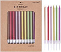 PHD CAKE Colorful Long Thin Metallic Birthday Candles, Gold Champagne Rose Gold Green Red Purple, Cake Candles, Birthday Parties, Wedding Decorations, Party Candles by PHDCAKE