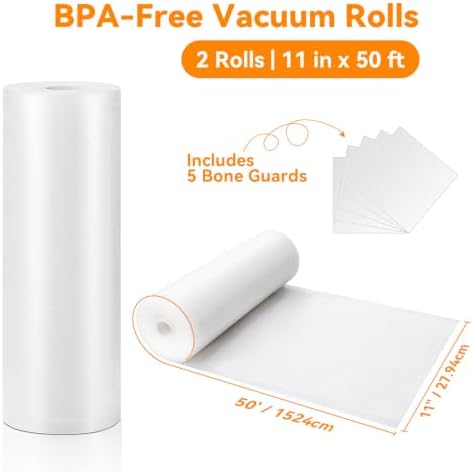 Wevac Vacuum Sealer Bags for Food 11x50 2 Rolls, Fit Food Saver Machines - Image 2