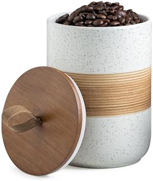Miamolo Coffee Container with Airtight Lid Ceramic Kitchen Food Storage Jar by Miamolo