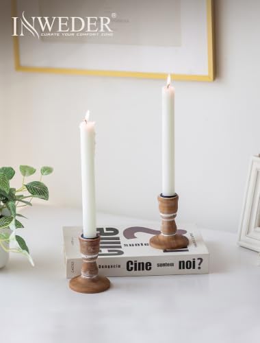 Wooden Candlestick Holders Rustic: Farmhouse Taper Candle Holder - Image 5