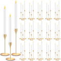 Filltouch 60 Pcs Gold Candle Holders with White Flameless LED Candles Bulk by FillTouch
