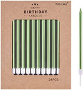 PHD CAKE Green Long Thin Metallic Birthday Candles, Cake Candles, Birthday Parties, Wedding Decorations, Party Candles by PHDCAKE